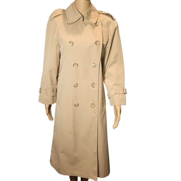 London Fog lined Trench / Rain Coat Made in USA Womens 6PET Excellent Like New - Picture 7 of 11